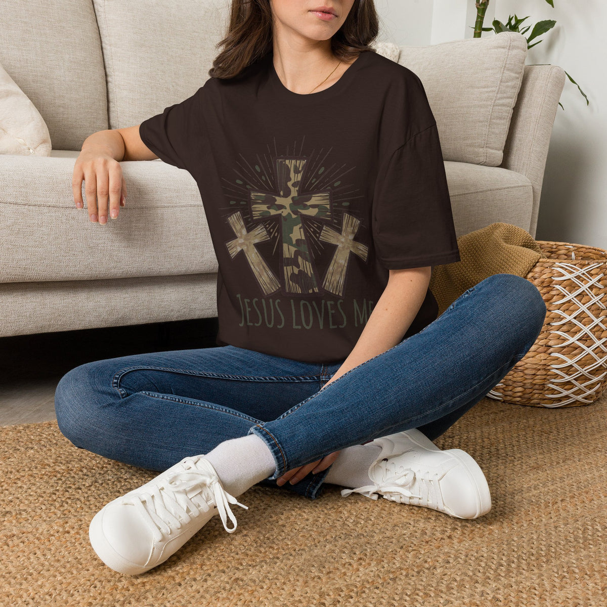 Jesus Loves Me Camouflage Cross T-Shirt