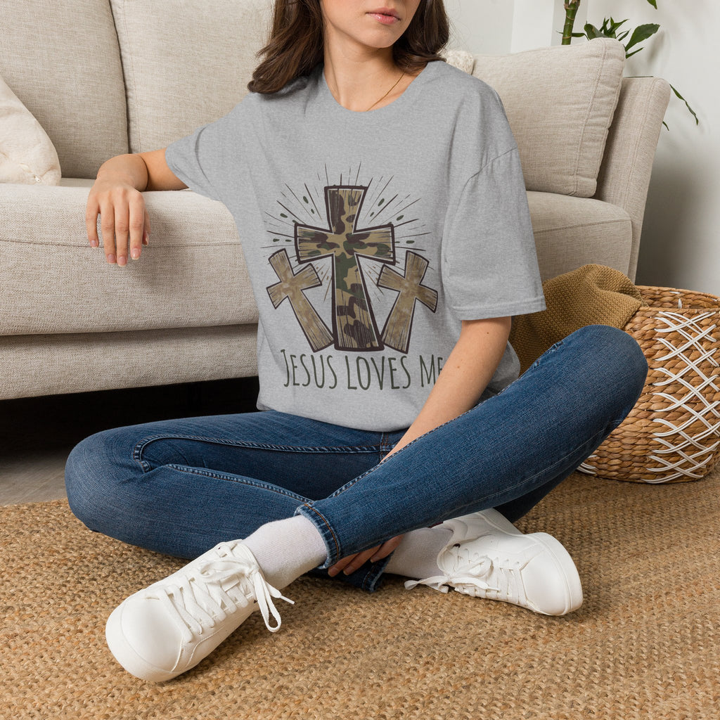 Jesus Loves Me Camouflage Cross T-Shirt