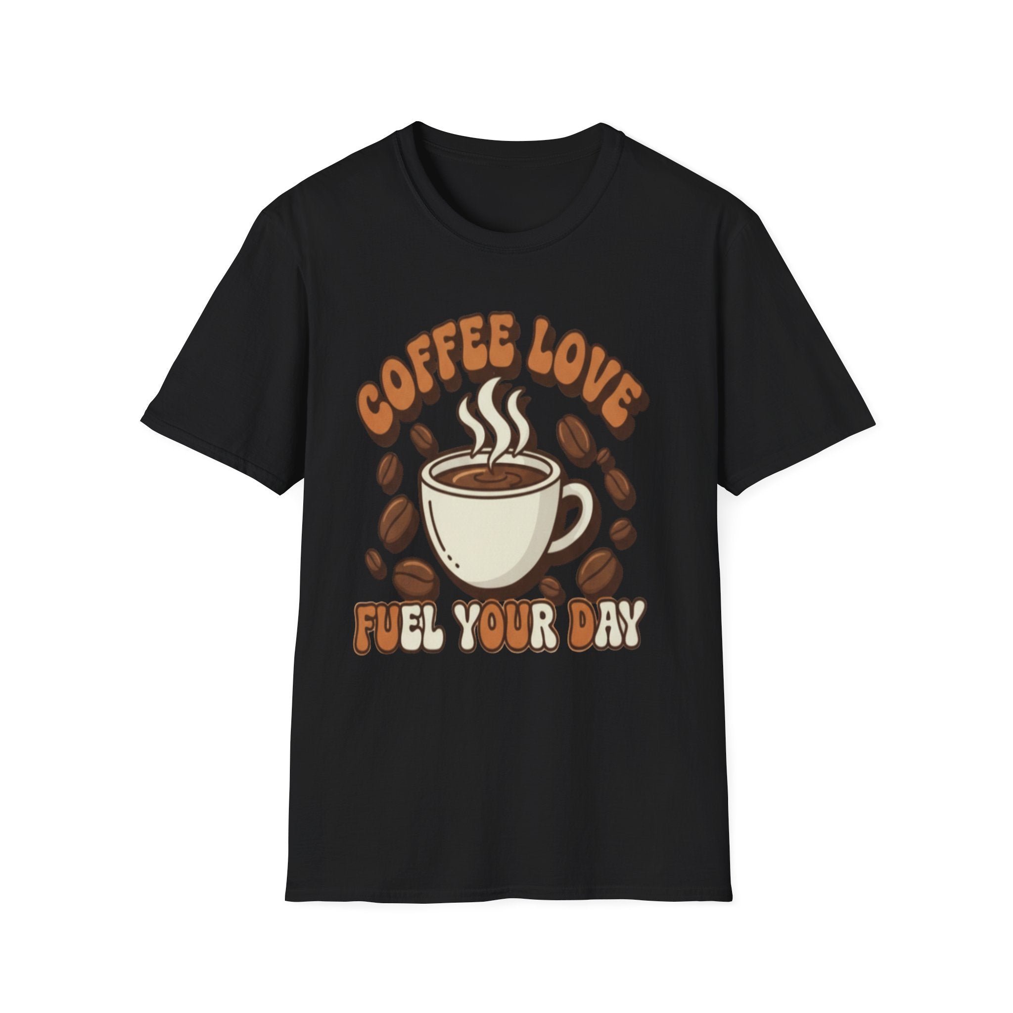 Coffee Love T-Shirt — Retro Coffee Cup "Fuel Your Day" Tee for Coffee Lovers