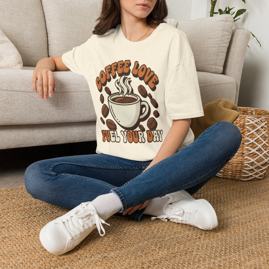 Coffee Love T-Shirt — Retro Coffee Cup "Fuel Your Day" Tee for Coffee Lovers
