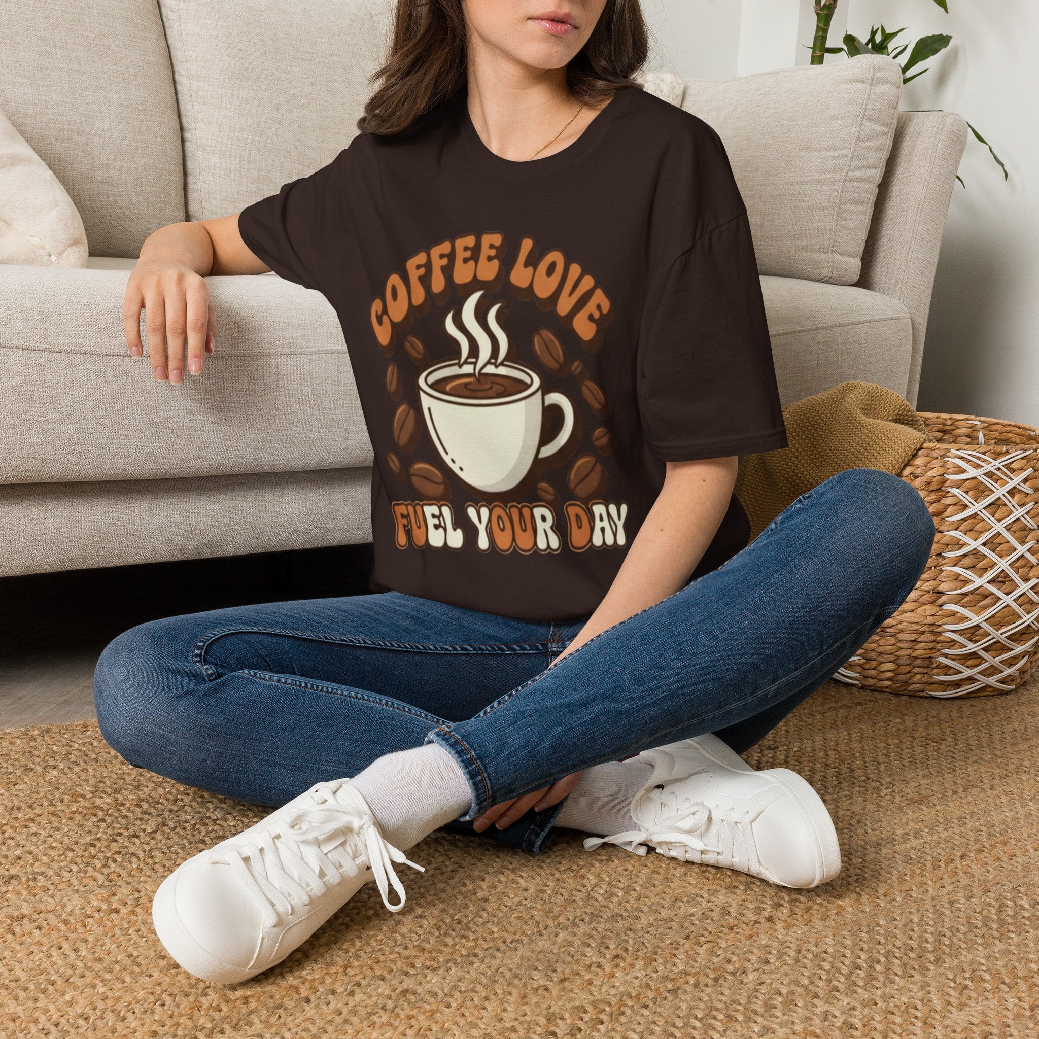 Coffee Love T-Shirt — Retro Coffee Cup "Fuel Your Day" Tee for Coffee Lovers