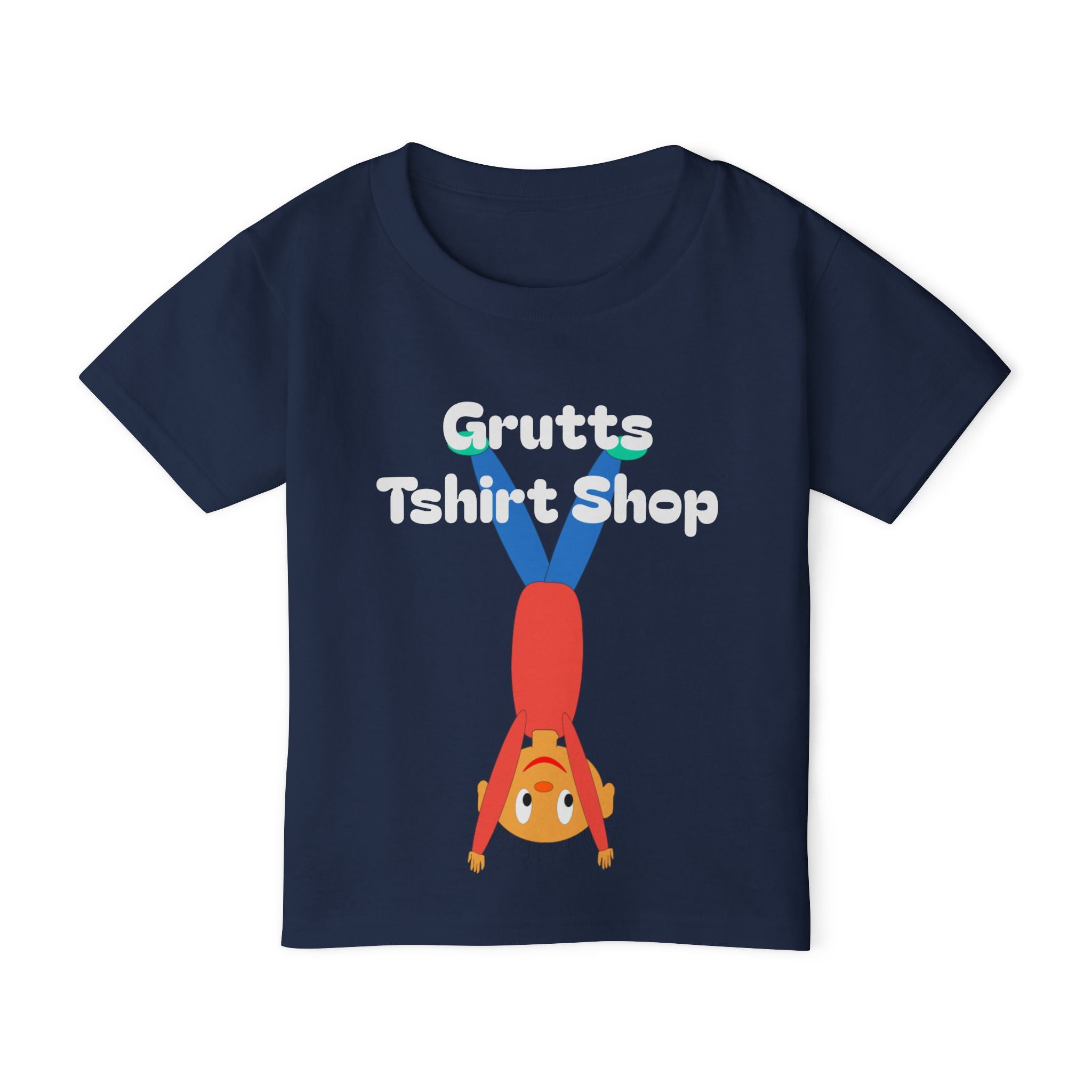 Toddler T-Shirt — Playful Upside-Down Kid Graphic ("Grutts Tshirt Shop")