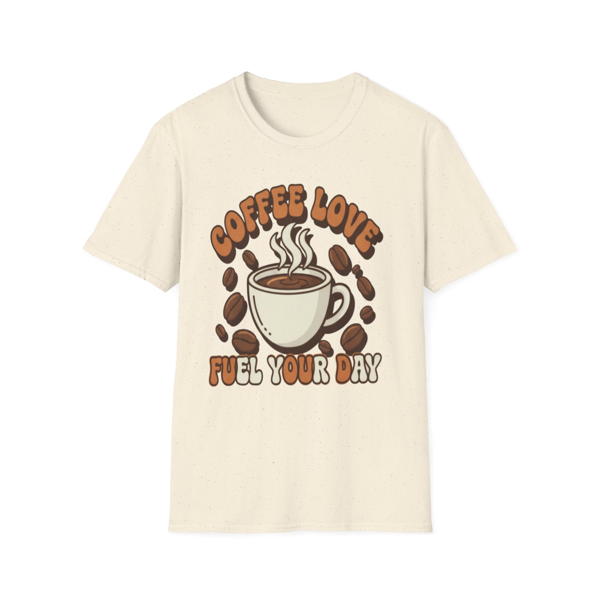 Coffee Love T-Shirt — Retro Coffee Cup "Fuel Your Day" Tee for Coffee Lovers
