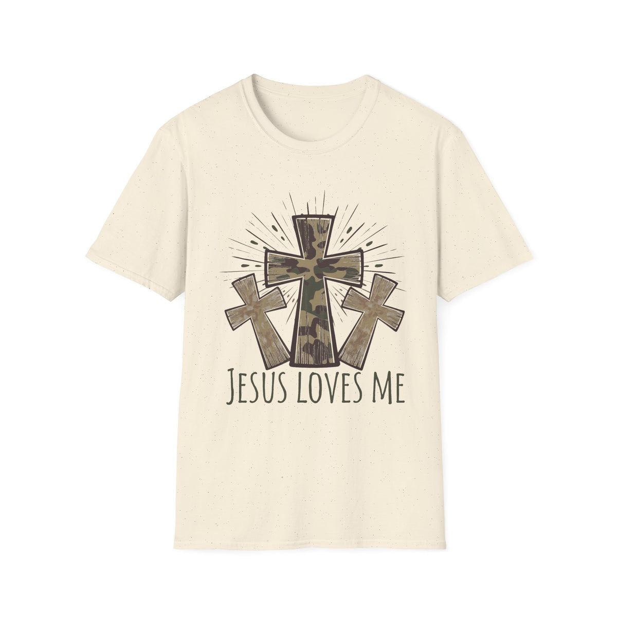 Jesus Loves Me Camouflage Cross T-Shirt