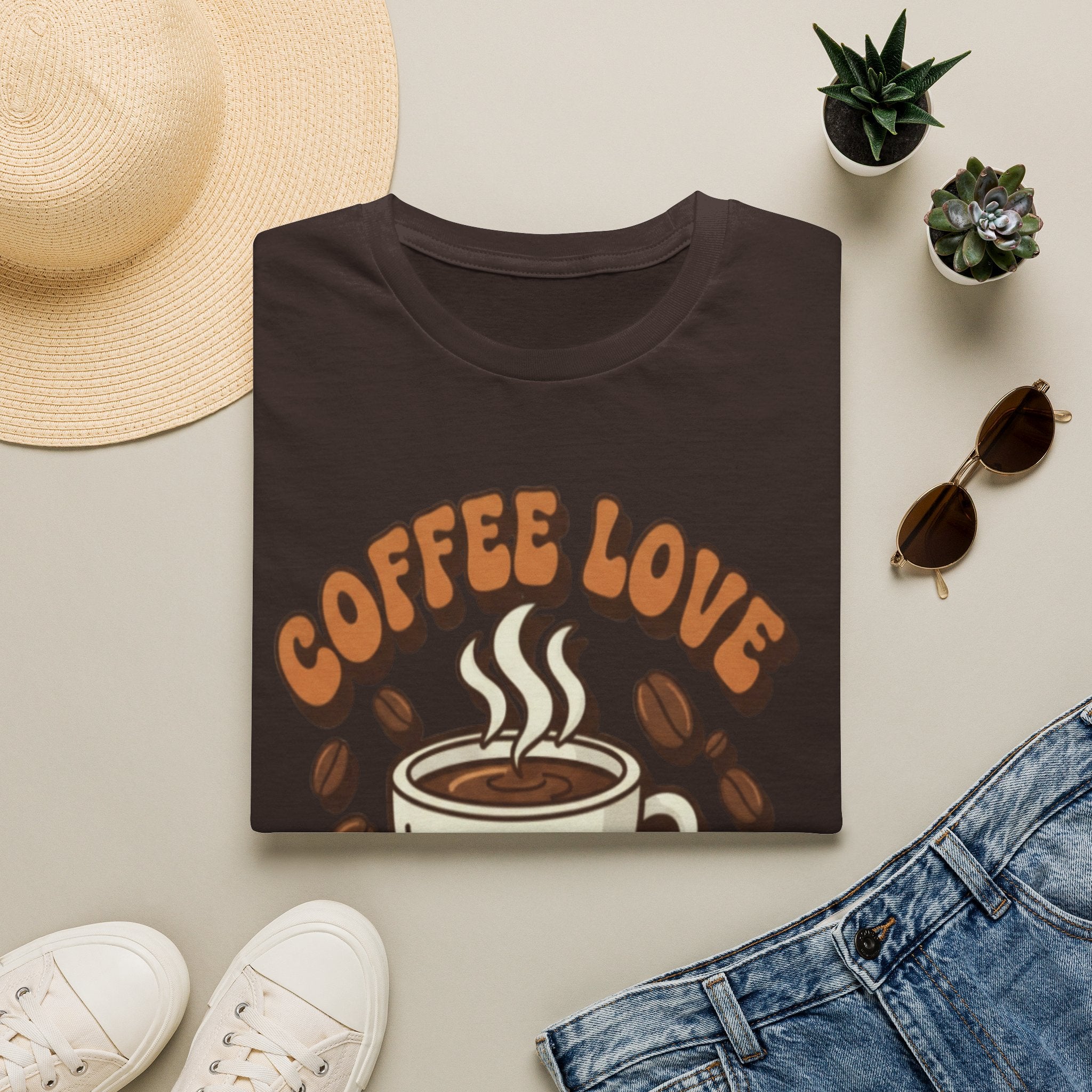 Coffee Love T-Shirt — Retro Coffee Cup "Fuel Your Day" Tee for Coffee Lovers