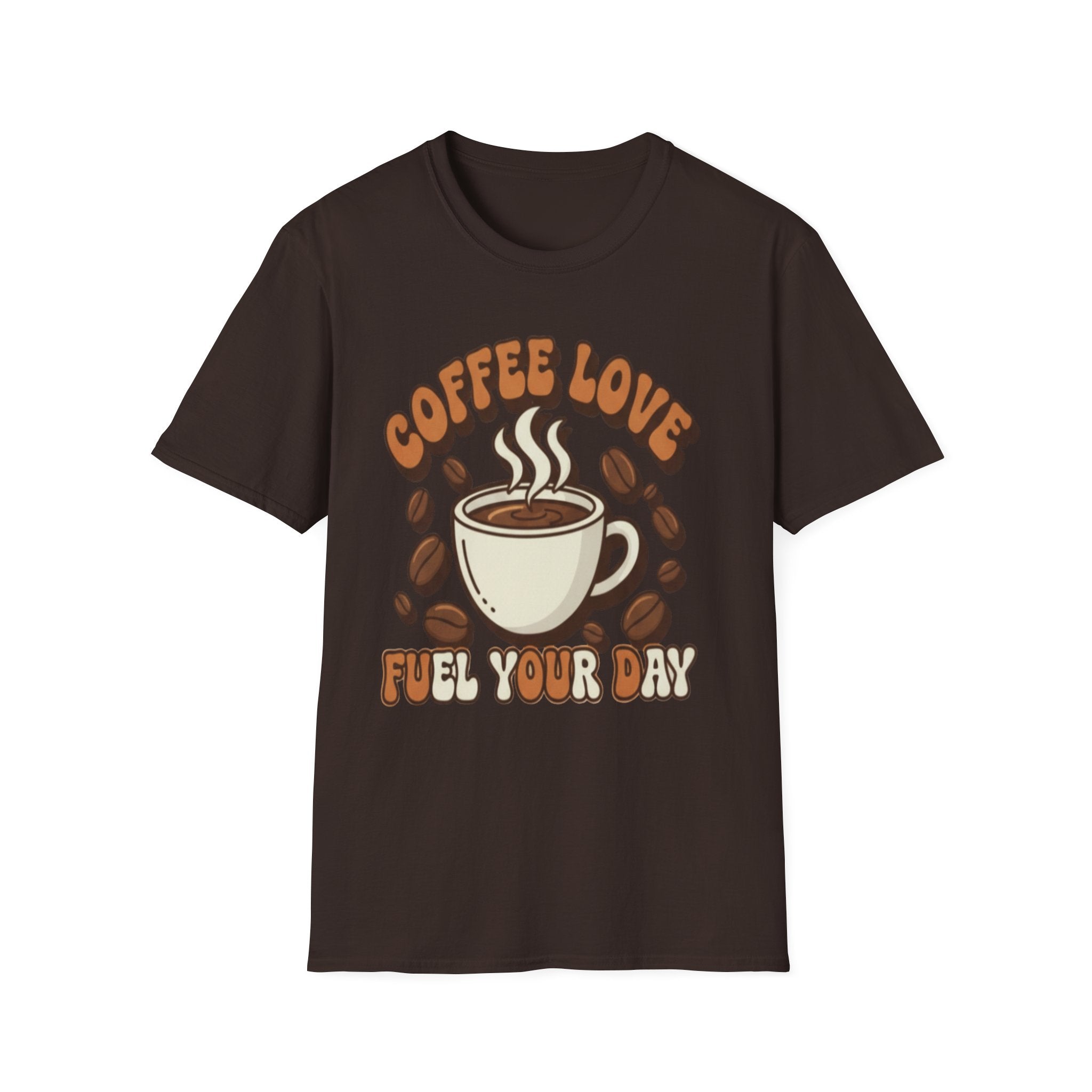 Coffee Love T-Shirt — Retro Coffee Cup "Fuel Your Day" Tee for Coffee Lovers