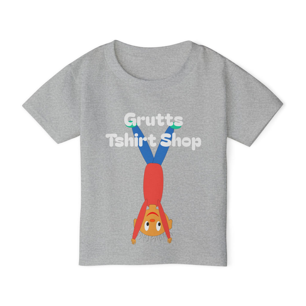 Toddler T-Shirt — Playful Upside-Down Kid Graphic ("Grutts Tshirt Shop")