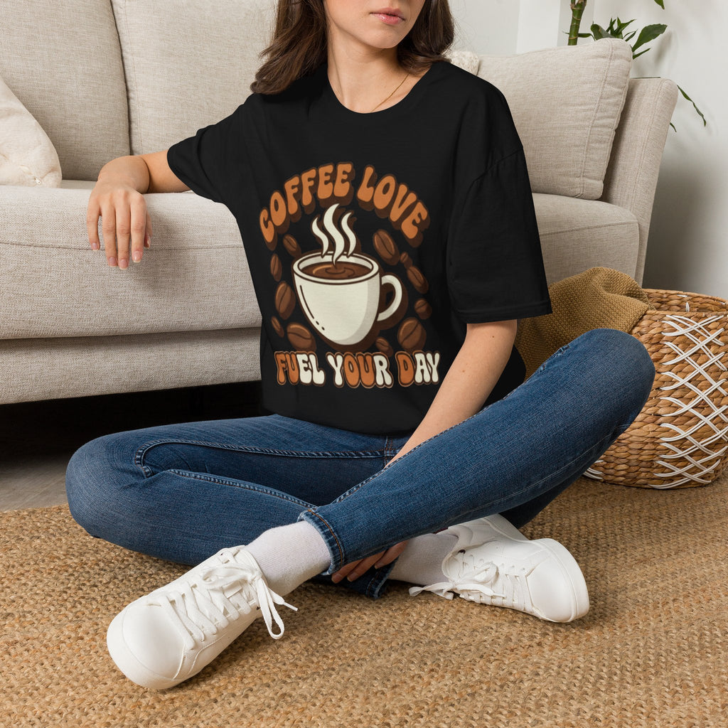 Coffee Love T-Shirt — Retro Coffee Cup "Fuel Your Day" Tee for Coffee Lovers