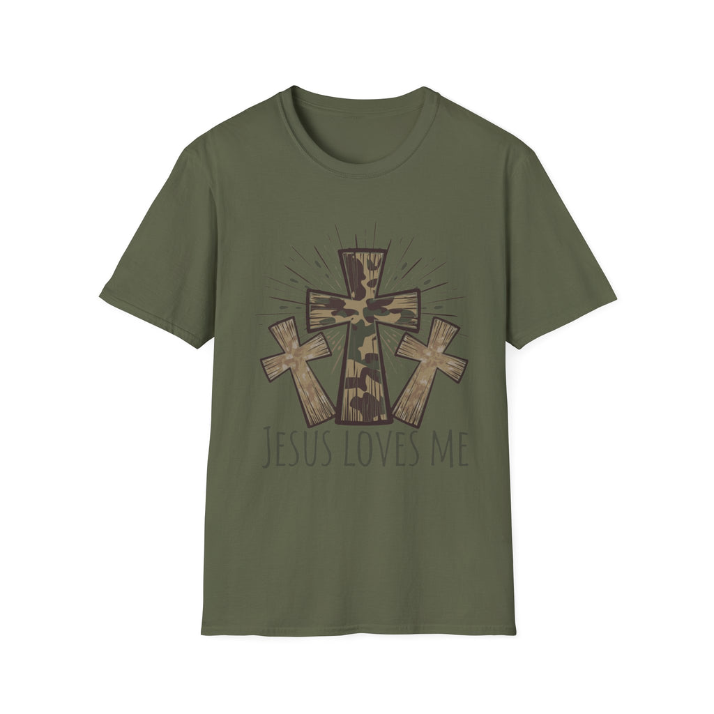 Jesus Loves Me Camouflage Cross T-Shirt