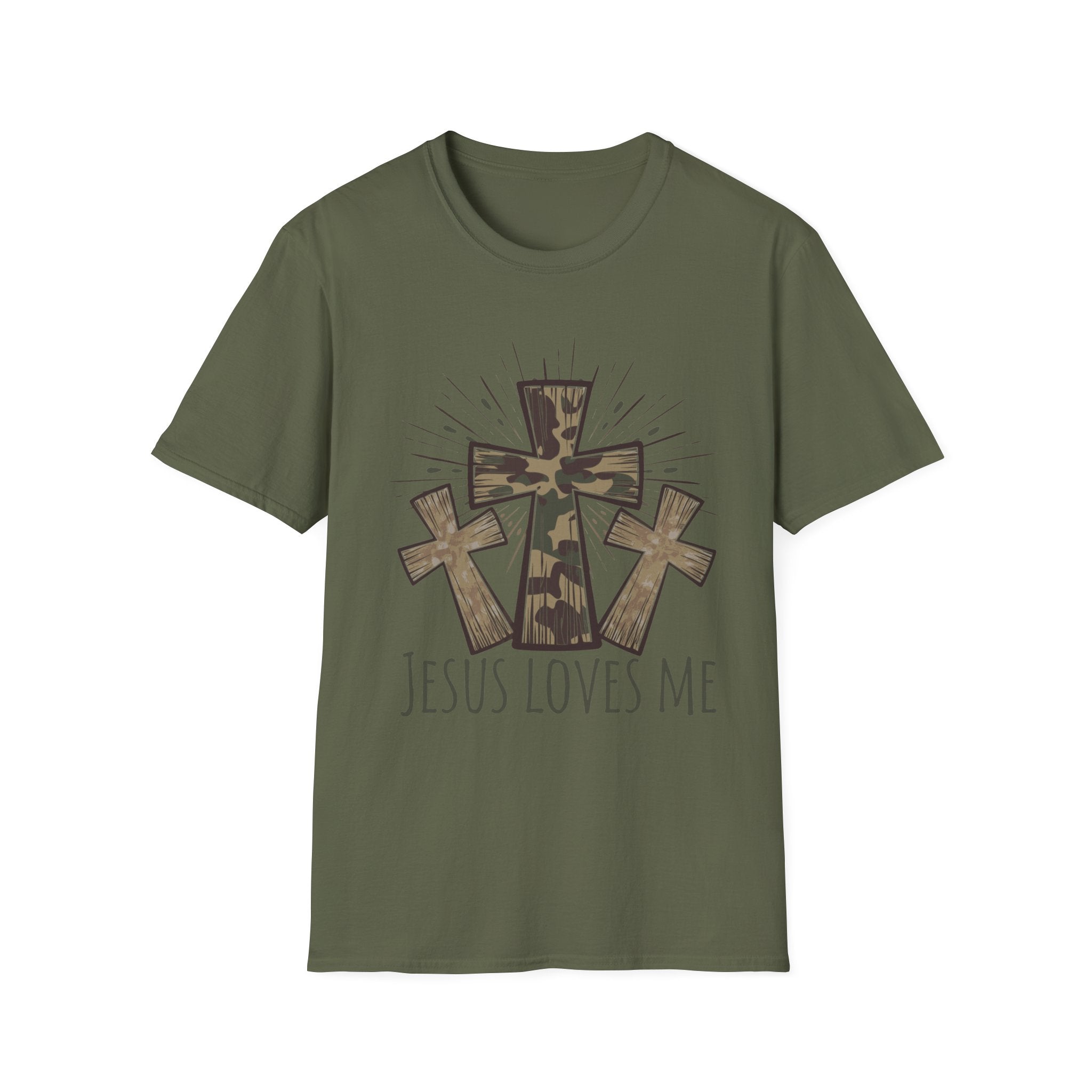 Jesus Loves Me Camouflage Cross T-Shirt