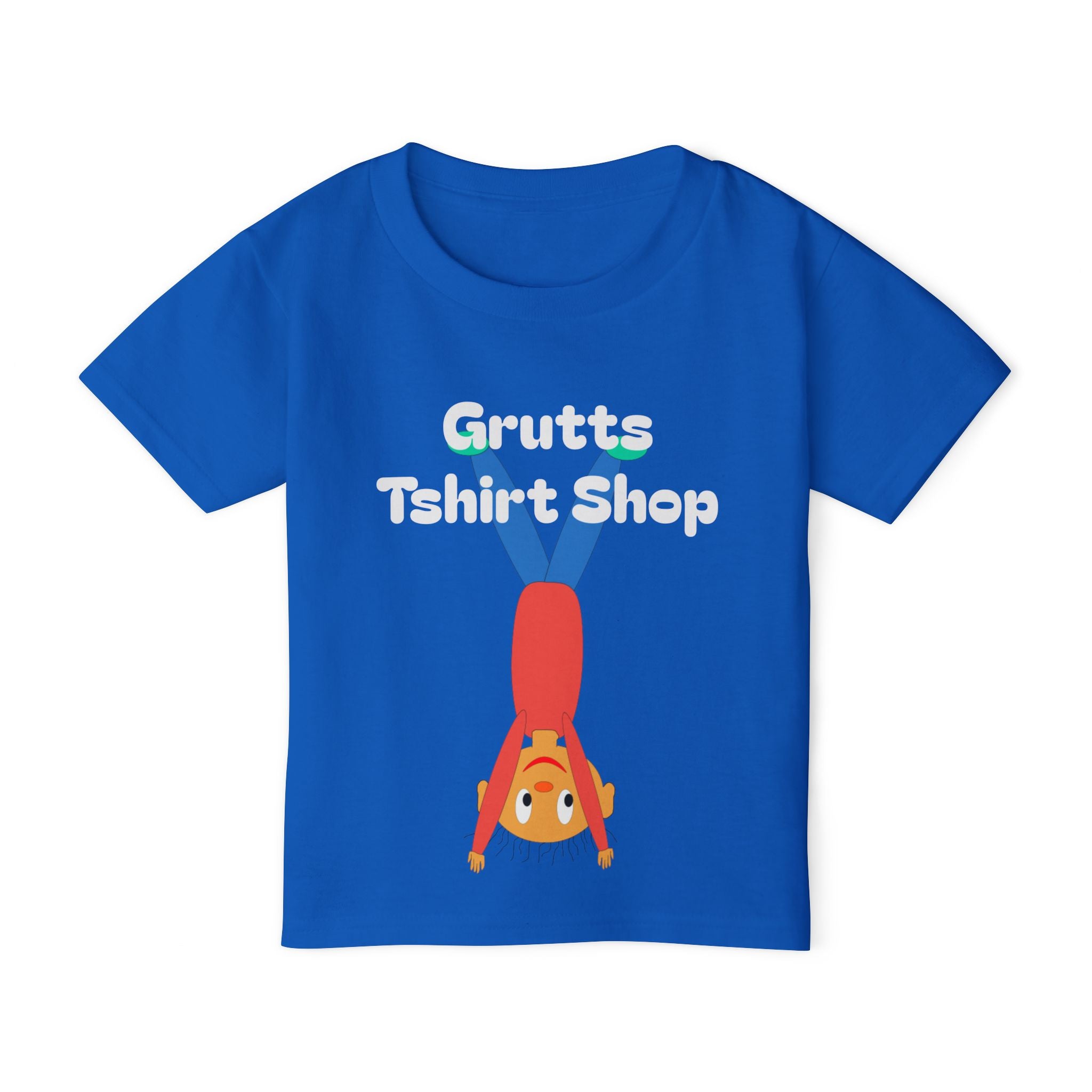 Toddler T-Shirt — Playful Upside-Down Kid Graphic ("Grutts Tshirt Shop")