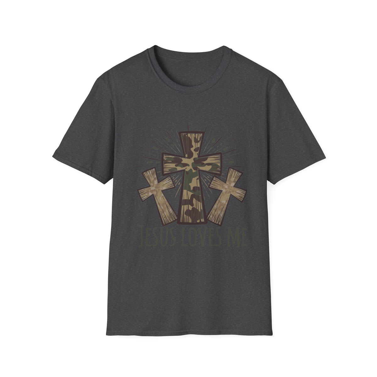 Jesus Loves Me Camouflage Cross T-Shirt