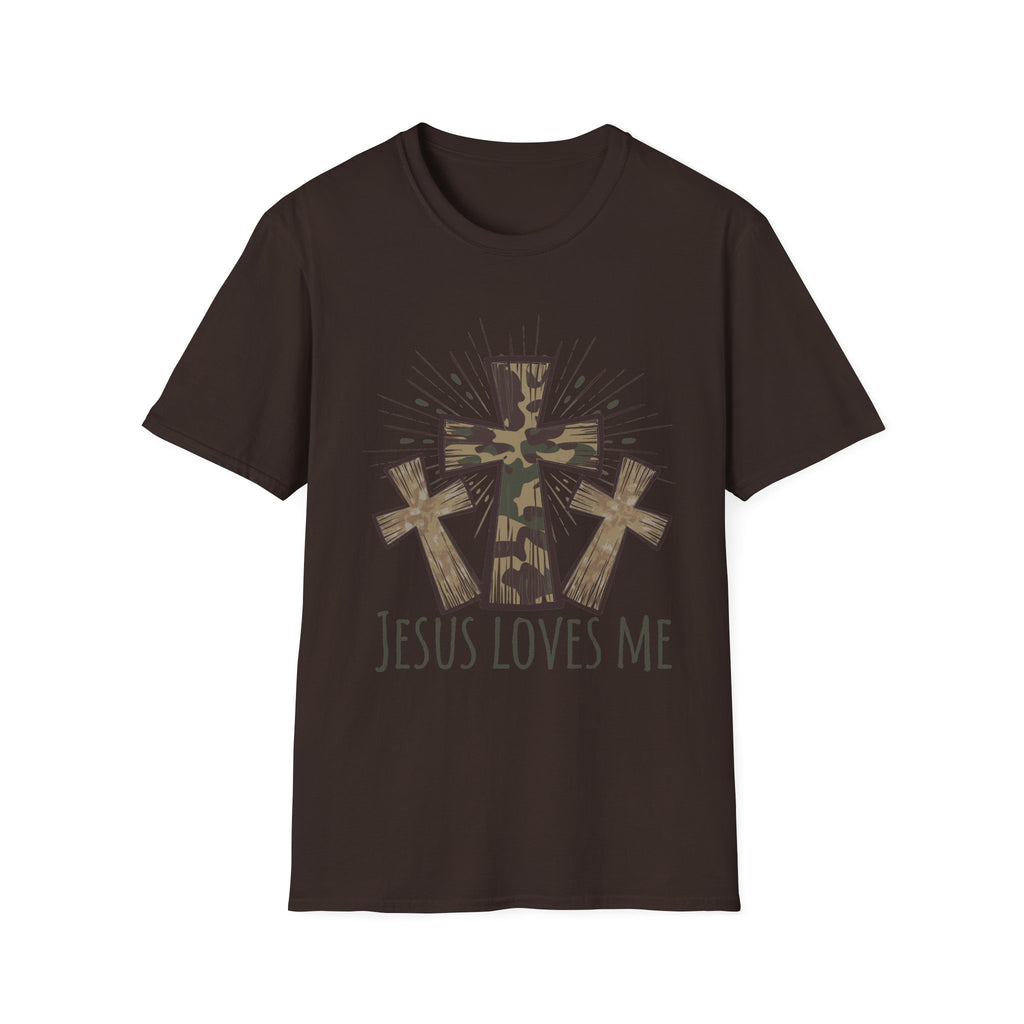 Jesus Loves Me Camouflage Cross T-Shirt