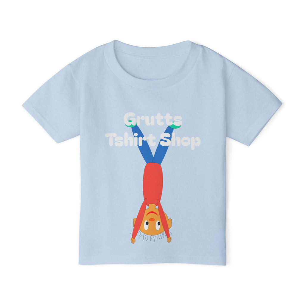 Toddler T-Shirt — Playful Upside-Down Kid Graphic ("Grutts Tshirt Shop")