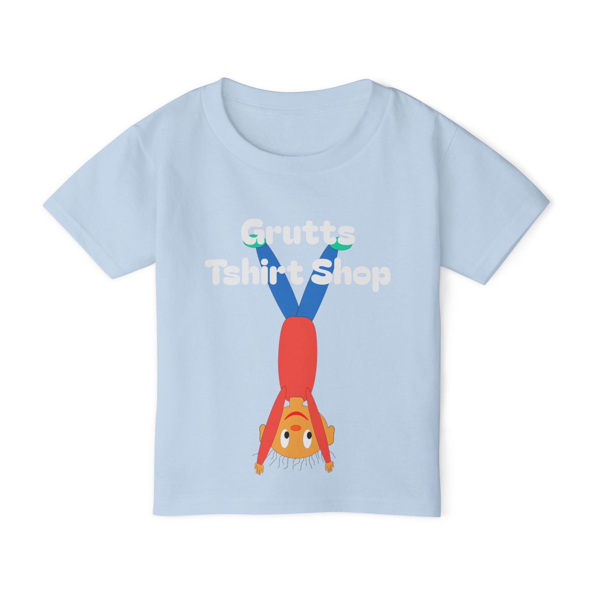 Toddler T-Shirt — Playful Upside-Down Kid Graphic ("Grutts Tshirt Shop")