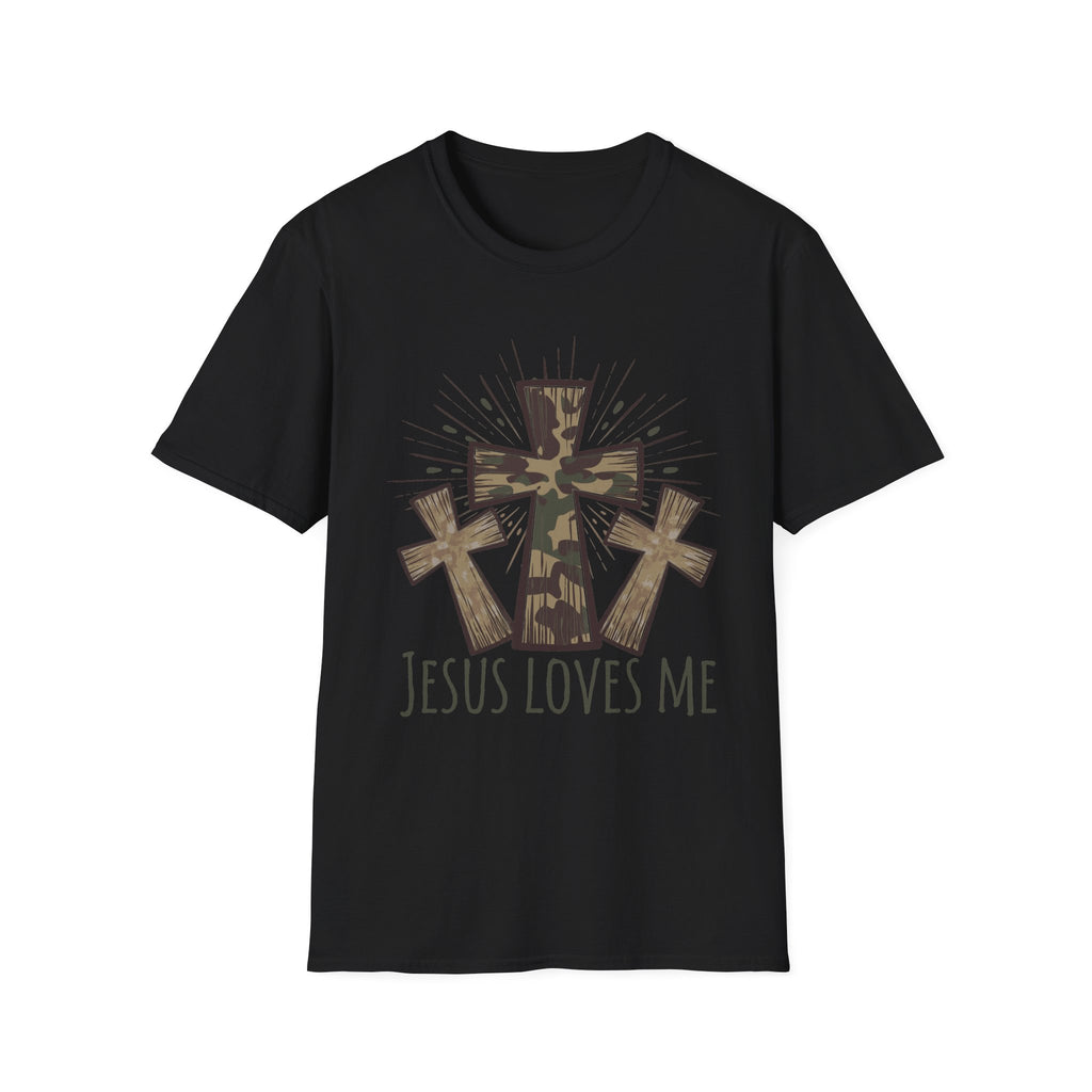 Jesus Loves Me Camouflage Cross T-Shirt