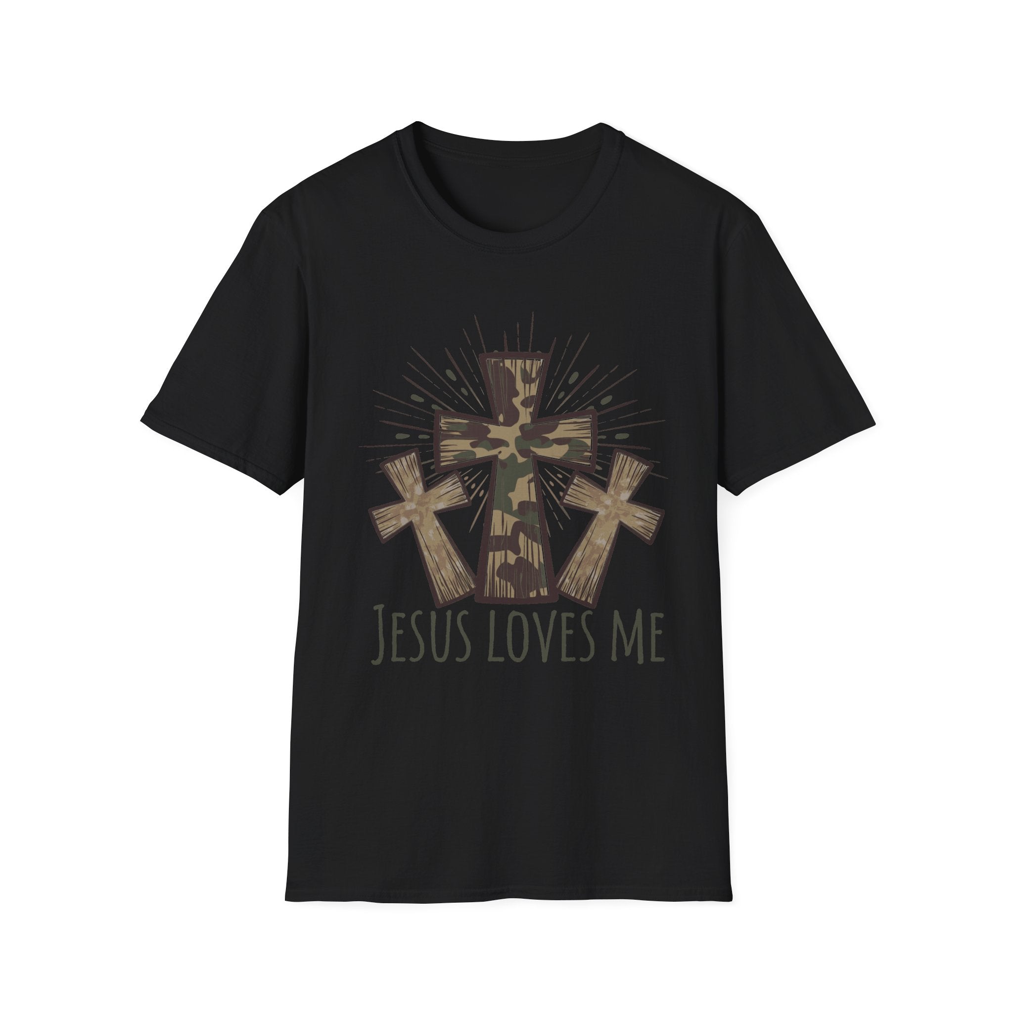 Jesus Loves Me Camouflage Cross T-Shirt